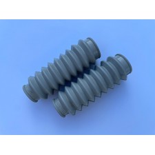 MANŽETY PŘEDNÍCH TLUMIČŮ - ŠEDÉ (PÁR) - KRÁTKÉ - (DÉLKA 12,5cm)