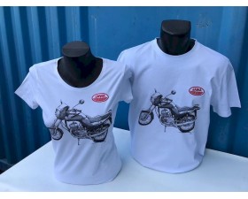 TRIČKO BÍLÉ S MOTOCYKLEM - STYLE
