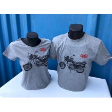T-SHIRT WITH MOTORCYCLE GRAY - STYLE