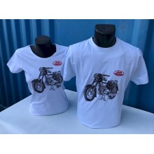 T-SHIRT WITH MOTORCYCLE WHITE - PANELKA