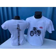 T-SHIRT WITH MOTORCYCLE WHITE - PANELKA