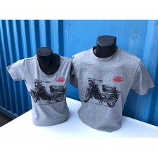 TRIČKO ŠEDÉ S MOTOCYKLEM - PIONÝR