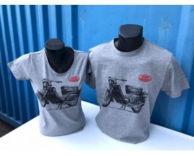 TRIČKO ŠEDÉ S MOTOCYKLEM - PIONÝR