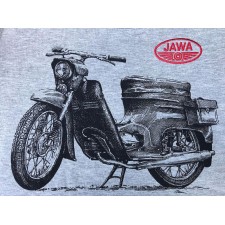 T-SHIRT WITH MOTORCYCLE GRAY - PIONÝR