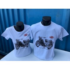 T-SHIRT WITH MOTORCYCLE WHITE - PIONÝR