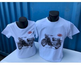 TRIČKO BÍLÉ S MOTOCYKLEM - PIONÝR