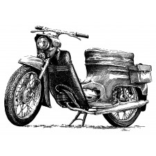 TRIČKO BÍLÉ S MOTOCYKLEM - PIONÝR