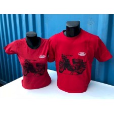 T-SHIRT WITH MOTORCYCLE RED - PIONÝR