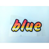 SAMOLEPKA - BLUE - ČERVENO-ORANŽOVO-BÍLÁ PRŮHLEDNÝ PODKLAD