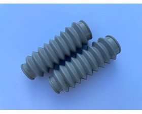 MANŽETY PŘEDNÍCH TLUMIČŮ - ŠEDÉ (PÁR) - KRÁTKÉ - (DÉLKA 12,5cm)